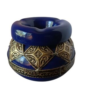 Moroccan Blue and Gold Ashtray